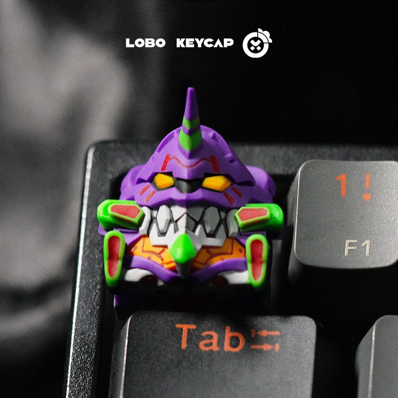 Lobo Keyboard Keycap Evangelion- Original Resin Art Custom Cartoon Cute Keycap for Office Pc Gamer Accessories