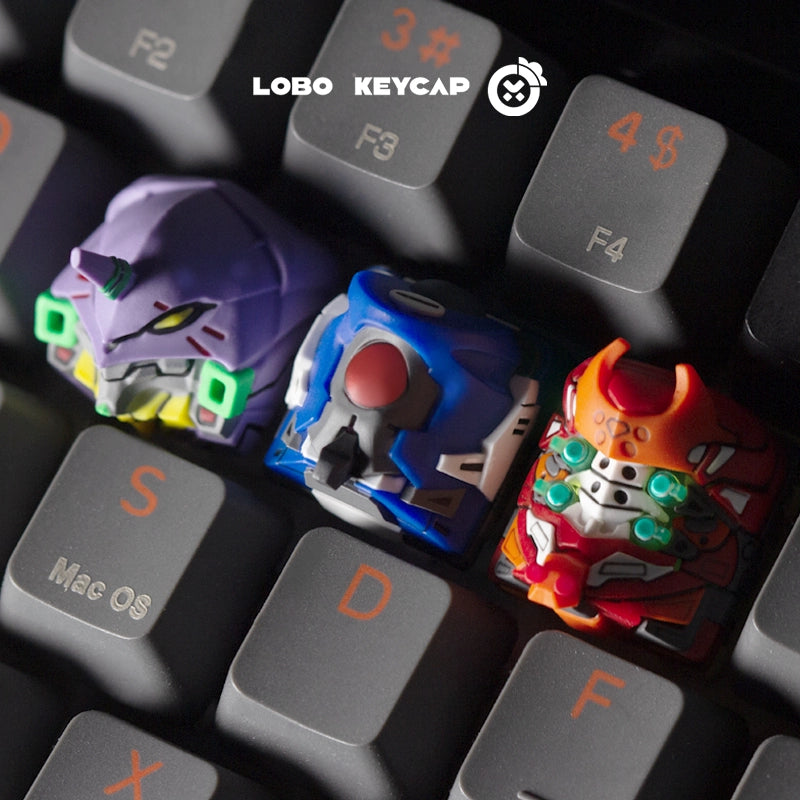 Lobo Keyboard Keycap Evangelion- Original Resin Art Custom Cartoon Cute Keycap for Office Pc Gamer Accessories