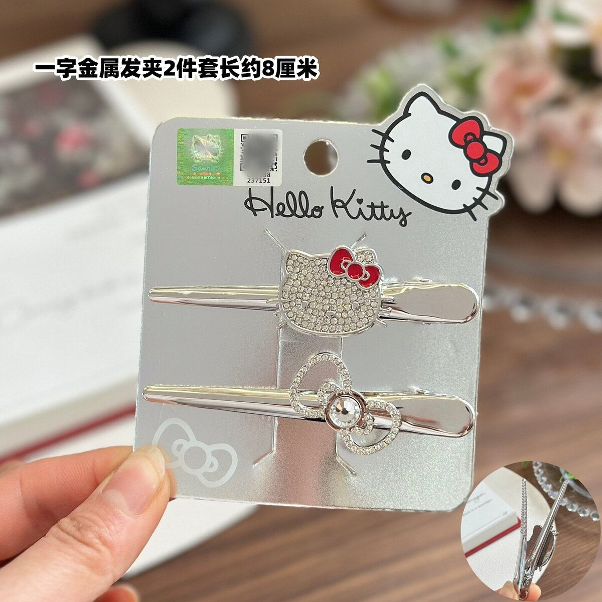 Red Bow Series Metal Clips 2pc