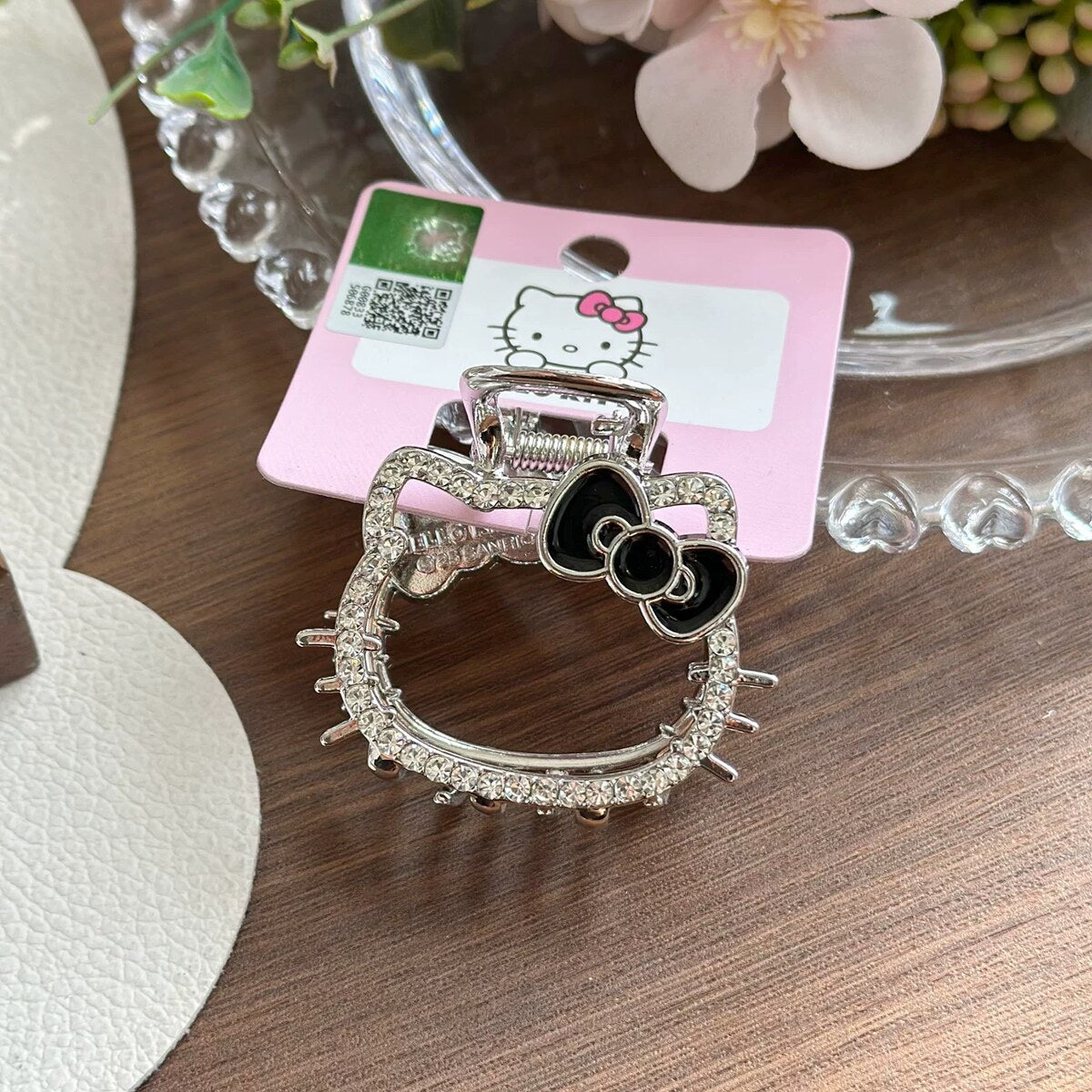 Red Bow Rhinestone Claw Clip