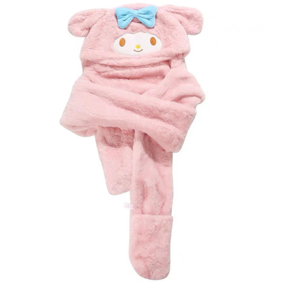 Sanrio My Melody Kuromi Cinnamoroll Hat with Scarf Hat  Winter Warm Accessory Outfits KawaiiGiftLand