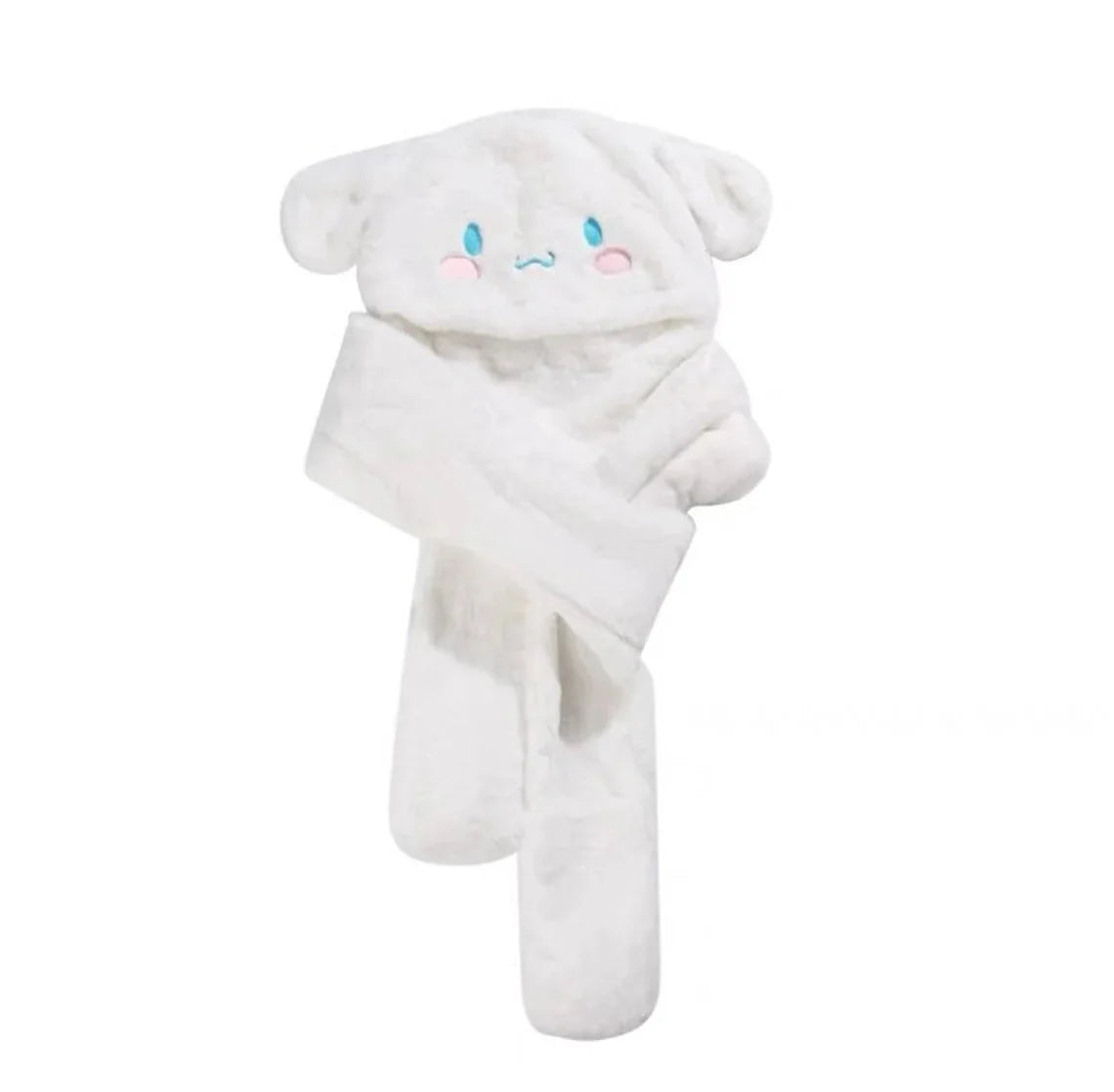 Sanrio My Melody Kuromi Cinnamoroll Hat with Scarf Hat  Winter Warm Accessory Outfits KawaiiGiftLand
