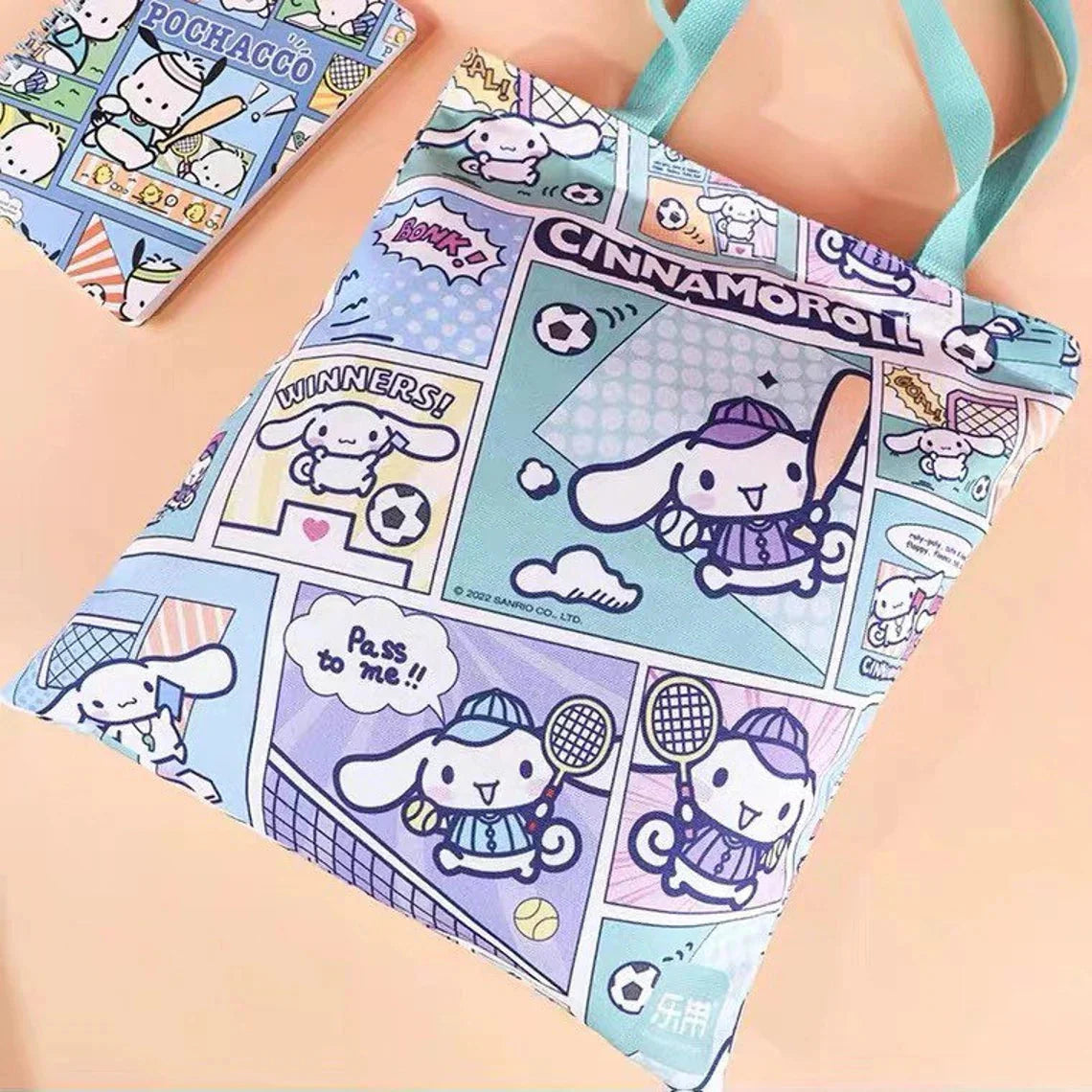Sanrio Hello Kitty Comics Style Tote Bag with Zipper KawaiiGiftLand