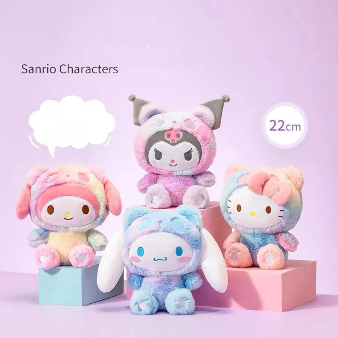Sanrio Rainbow Panda | Hello Kitty Melody Kuromi Cinnamoroll - 22cm Plush Doll KawaiiGiftLand