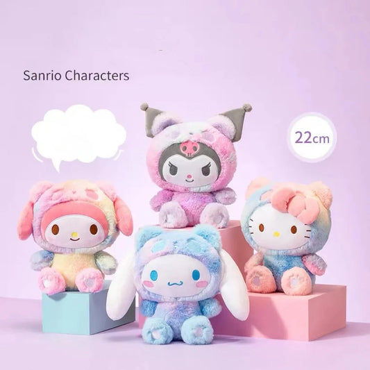 Sanrio Rainbow Panda | Hello Kitty Melody Kuromi Cinnamoroll - 22cm Plush Doll KawaiiGiftLand