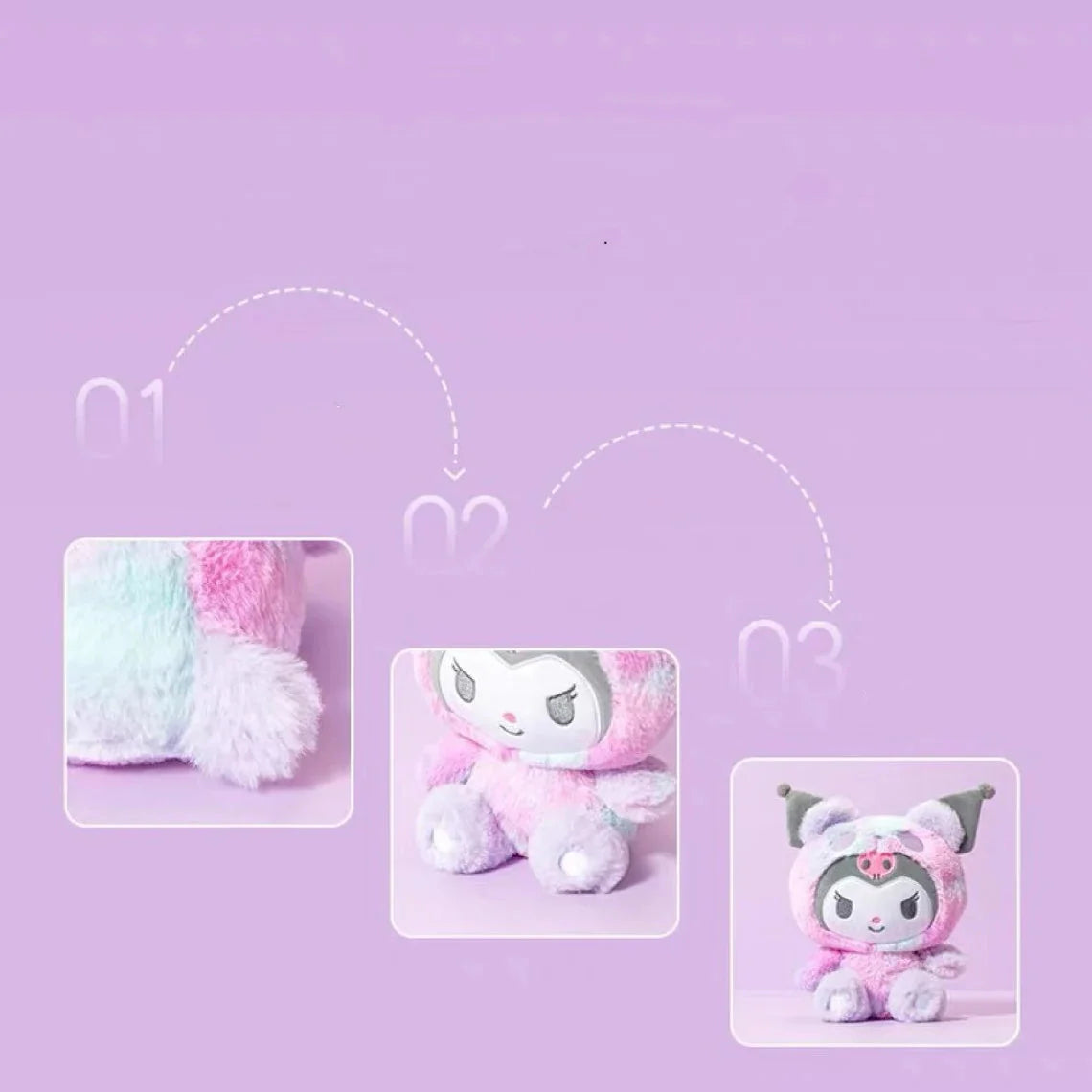 Sanrio Rainbow Panda | Hello Kitty Melody Kuromi Cinnamoroll - 22cm Plush Doll KawaiiGiftLand