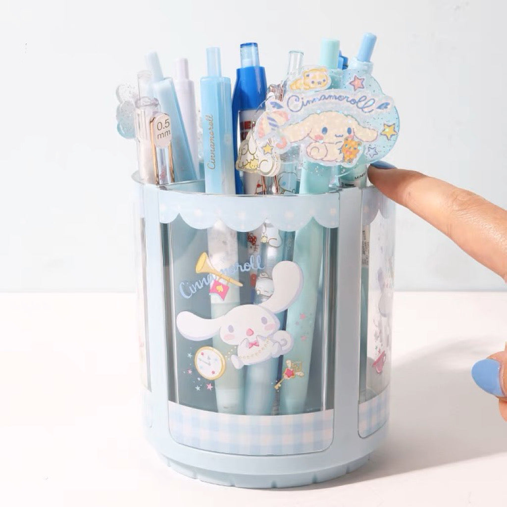 Sanrio My Melody Kuromi Cinnamoroll Spin Pen Holder Stationery Stand KawaiiGiftLand