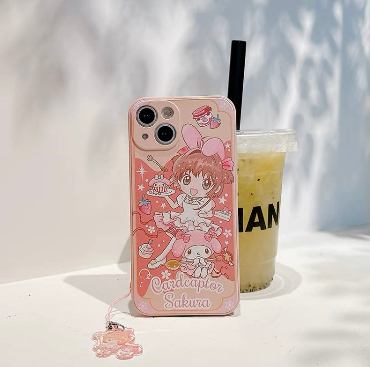 Colour Japanese Cartoon CardCaptorSakura Cafe Maid with KT MM KU CN PN iPhone Case 6 7 8 PLUS SE2 XS XR X 11 12 13 14 15 16 Pro Promax 12mini 13mini KawaiiGiftLand