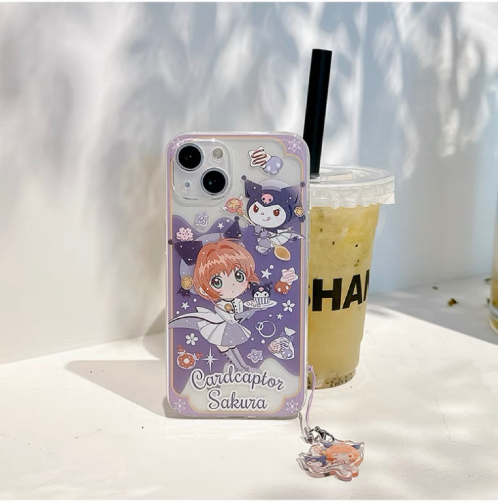 Clean Japanese Cartoon CardCaptorSakura Cafe Maid with KT MM KU CN PN iPhone Case 6 7 8 PLUS SE2 XS XR X 11 12 13 14 15 16 Pro Promax 12mini 13mini KawaiiGiftLand