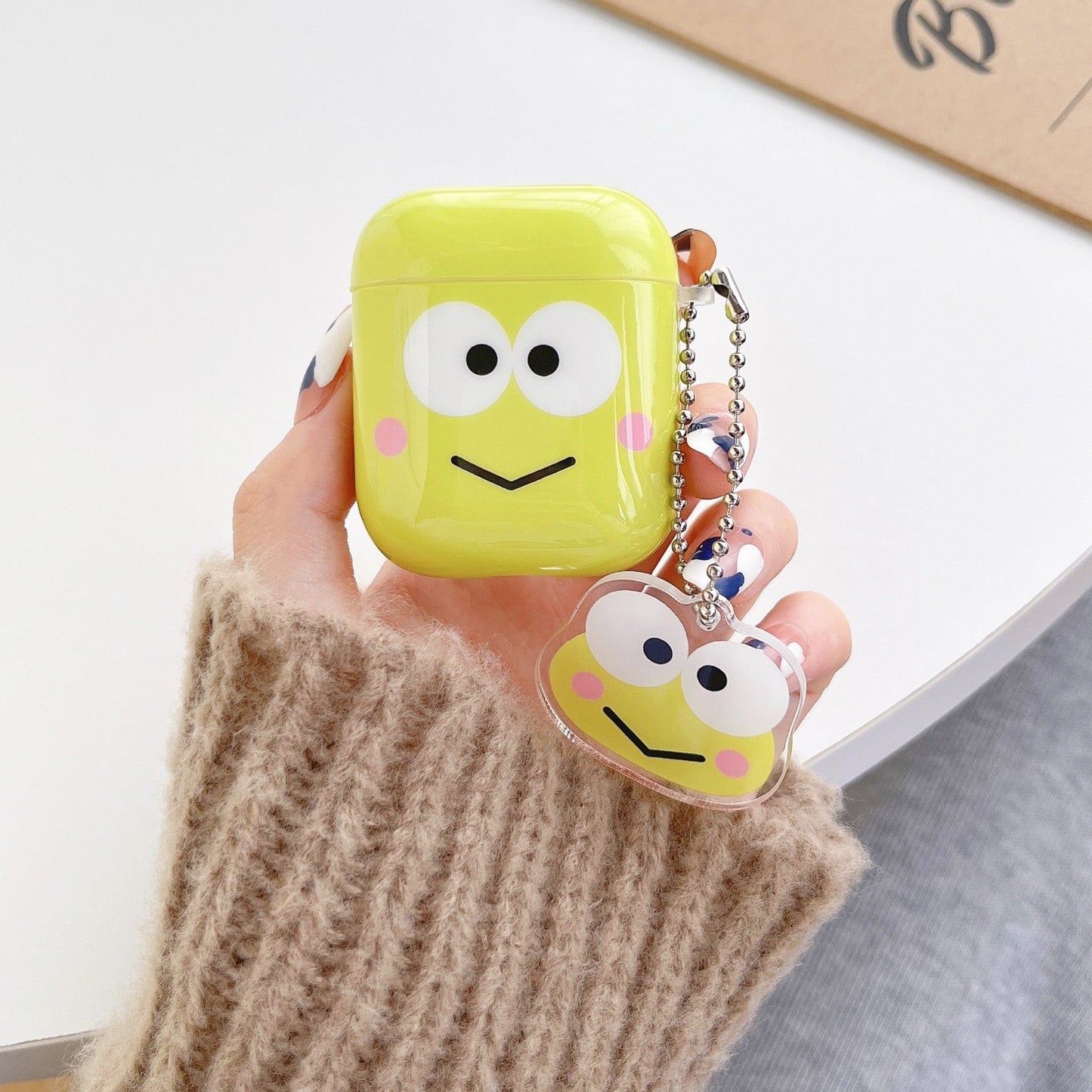 Japanese Cartoon Keroppi Gudetama Simple Big Head AirPods AirPodsPro AirPods3 Case KawaiiGiftLand