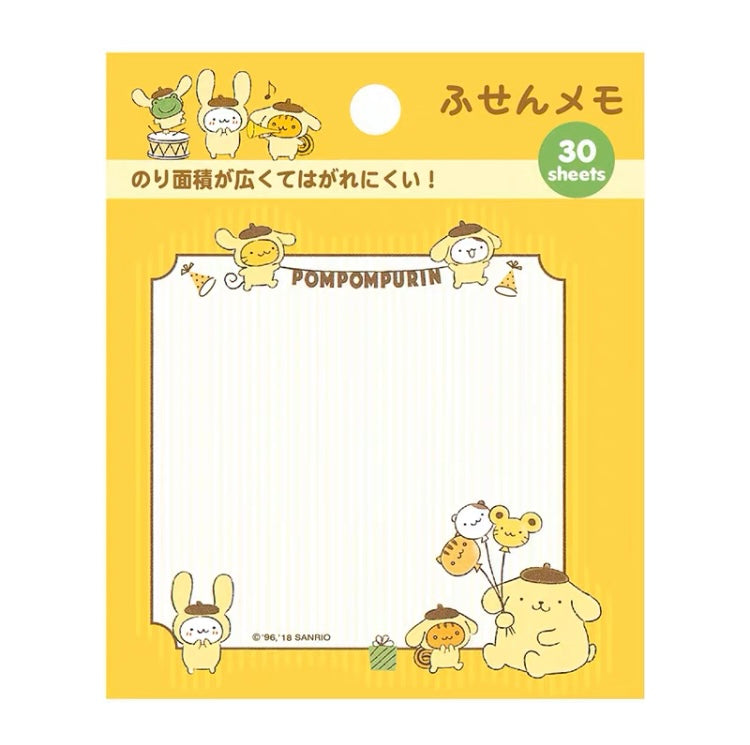 Sanrio Japan Mini Memo Pad Part 2 | Hello Kitty My Melody Kuromi Little Twin Stars Cinnamoroll Pompompurin Pochacco Keroppi Gudetama - 30Sheets KawaiiGiftLand