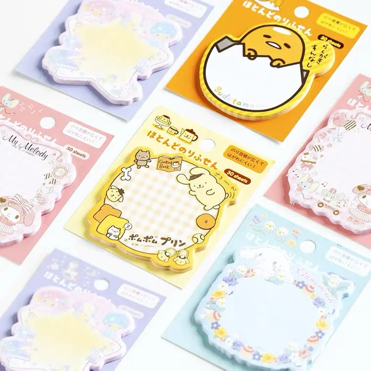 Sanrio Japan Mini Memo Pad | My Melody Little Twin Stars Cinnamoroll Pompompurin Gudetama - 30Sheets