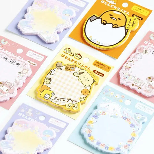 Sanrio Japan Mini Memo Pad | My Melody Little Twin Stars Cinnamoroll Pompompurin Gudetama - 30Sheets