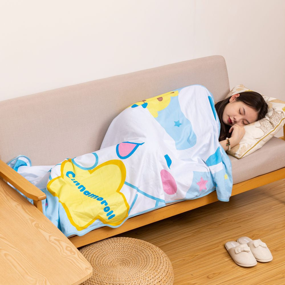 Sanrio Summer Cool Feeling & Felt Blanket | My Melody Kuromi Cinnamoroll Pompompurin - 145x90cm KawaiiGiftLand
