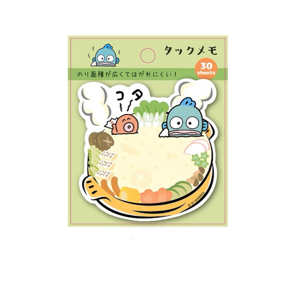 Sanrio Japan Mini Memo Pad Part 5 | Hello Kitty My Melody Kuromi Cinnamoroll Pompompurin Pochacco Hangyodon Tuxedosam - 30Sheets KawaiiGiftLand