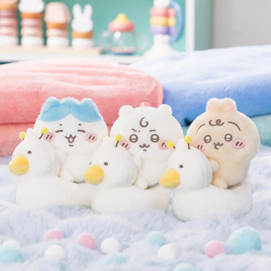 Japan ChiiKawa Baby Series | ChiiKawa Hachiware Usagi Cute Baby Sitting on Duck Toilet Plush Doll - Kawaii items Room Decoration Doll