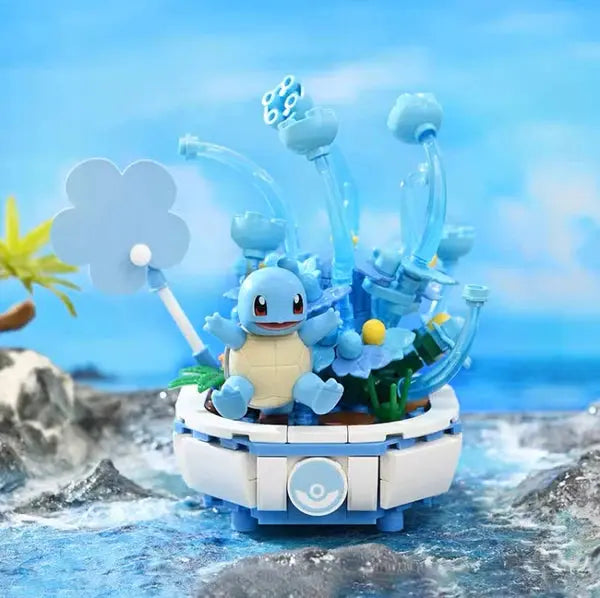 Pokemon Squartle Flowerpot Potted Plant Building Blocks Toy Collections