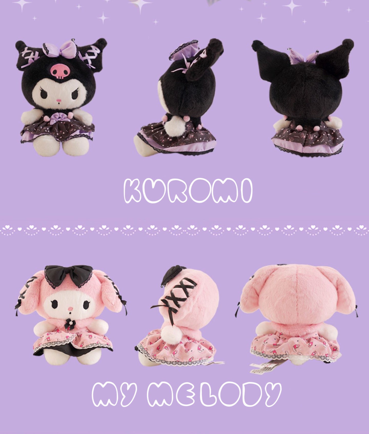Sanrio Lolita Party Dress | My Melody Kuromi Plush Doll - Children Gift - KawaiiGiftLand