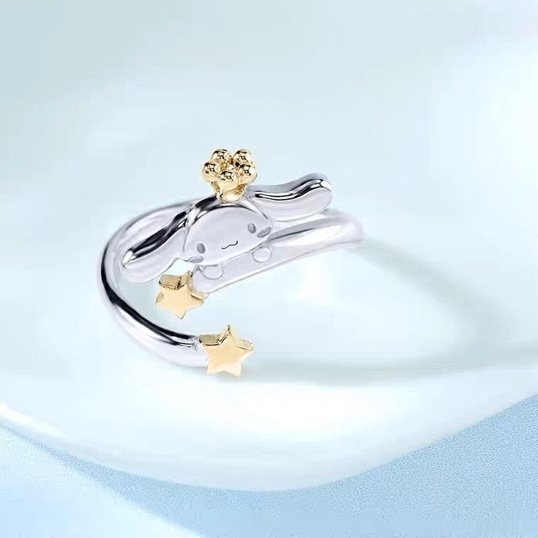 Sanrio Cinnamoroll 20th Annversary 925 Sterling Silver Ring Gold & Silver with Ring Box KawaiiGiftLand