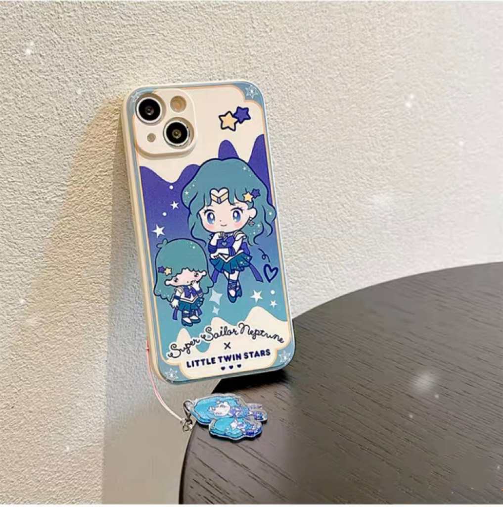 White Japanese Cartoon Sailor Girl X Little Twin Stars Piano PC iPhone Case 6 7 8 PLUS SE2 XS XR X 11 12 13 14 15 16 Pro Promax 12mini 13mini KawaiiGiftLand