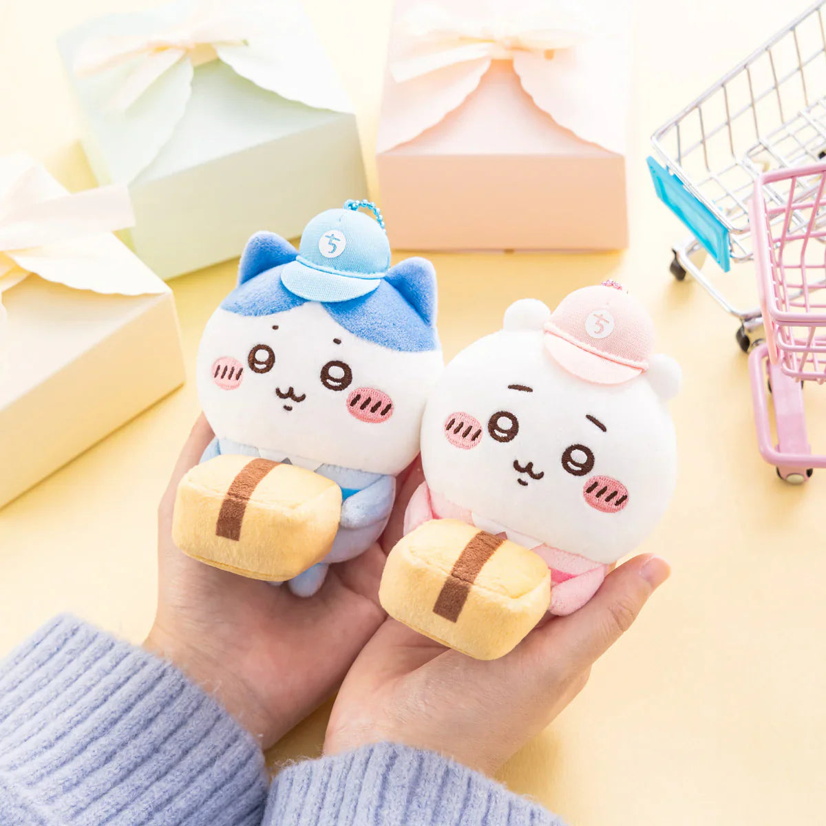 [Pre-order] Japan ChiiKawa Delivery Man Series | ChiiKawa Hachiware Usagi Momonga Kurimanju Rakko Shisa Crab Cute Plush Doll Keychain - Kawaii items Room Decoration Doll