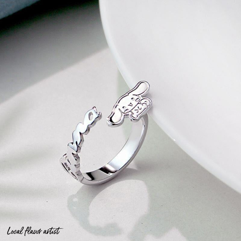 Sanrio Cinnamoroll 925 Sterling Silver & Gold Ring with Ring Box KawaiiGiftLand