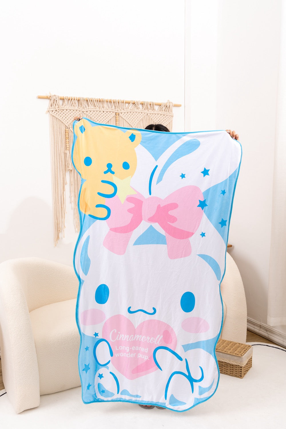 Sanrio Summer Cool Feeling & Felt Blanket | My Melody Cinnamoroll Hangyodon - 145x90cm KawaiiGiftLand