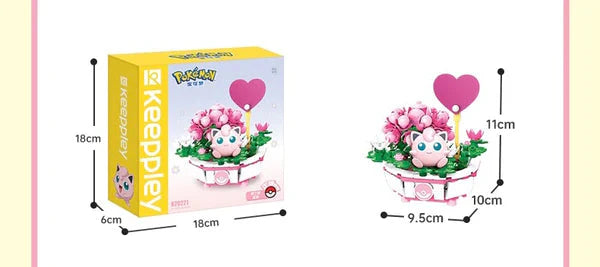 Pokemon Jigglypuff Flowerpot Potted Plant Building Blocks Toy Collections KawaiiGiftLand