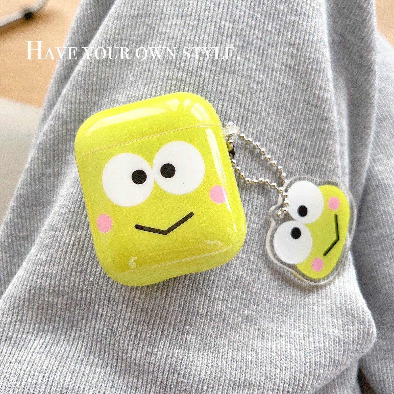 Japanese Cartoon Keroppi Gudetama Simple Big Head AirPods AirPodsPro AirPods3 Case KawaiiGiftLand