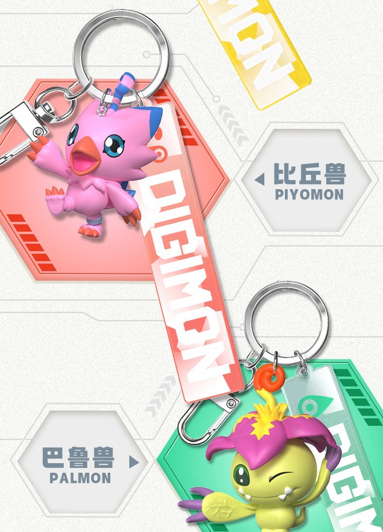 Digimon Adventure Digital Monster Keychain I Agumon Gabumon Piyomon Gomamon Palmon Patamon Tentomon Tailmon - Figures Toy Collections Bag Charm Mystery Blind Box KawaiiGiftLand
