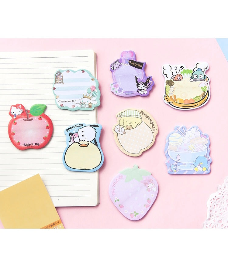 Sanrio Japan Mini Memo Pad Part 5 | Hello Kitty My Melody Kuromi Cinnamoroll Pompompurin Pochacco Hangyodon Tuxedosam - 30Sheets KawaiiGiftLand