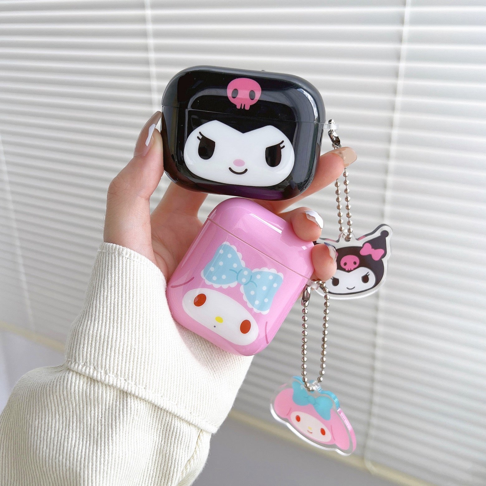 Japanese Cartoon My Melody Kuromi Simple Big Head AirPods AirPodsPro AirPods3 Case KawaiiGiftLand