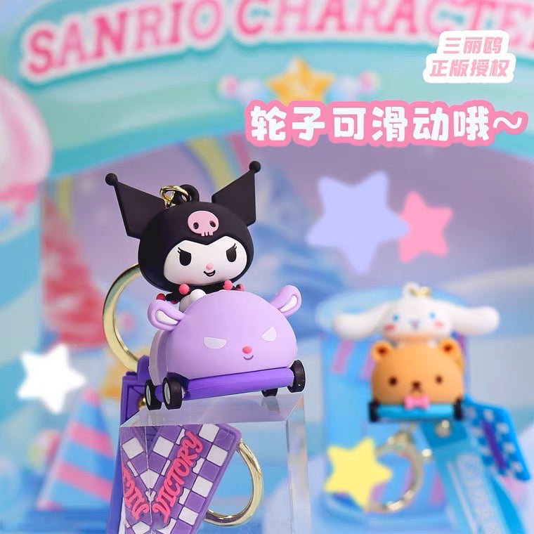 Sanrio Cute Racing Car Keychain - Hello Kitty My Melody Kuromi Cinnamoroll KawaiiGiftLand