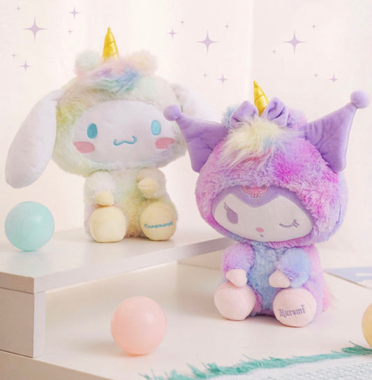 Sanrio Pastel Unicorn Party | Kuromi Cinnamoroll Plush Doll - 28cm Children Gift KawaiiGiftLand