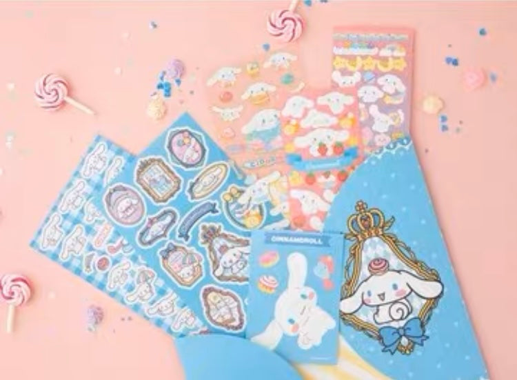 Sanrio Sticket Set | Hello Kitty My Melody Kuromi Cinnamoroll Pompompurin Pochacco - Set of 6pcs Stickers Children Gift KawaiiGiftLand