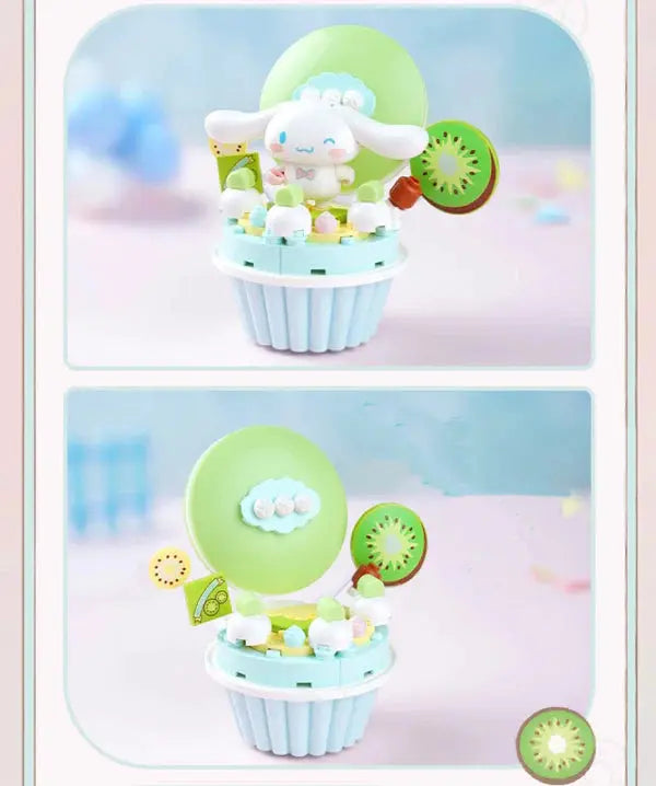 Sanrio Cinnamoroll Dessert Kiwi Cake Building Blocks Toy Collections