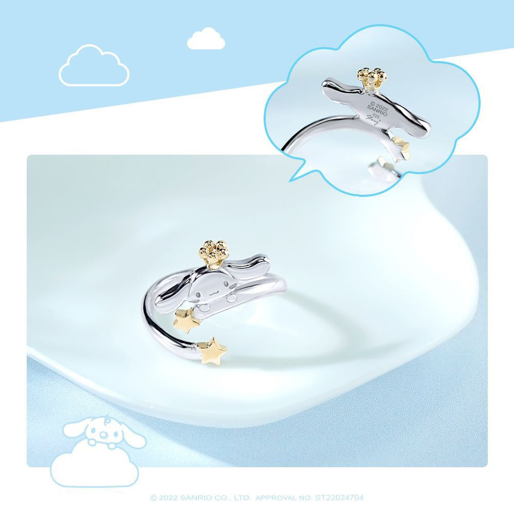 Sanrio Cinnamoroll 20th Annversary 925 Sterling Silver Ring Gold & Silver with Ring Box KawaiiGiftLand