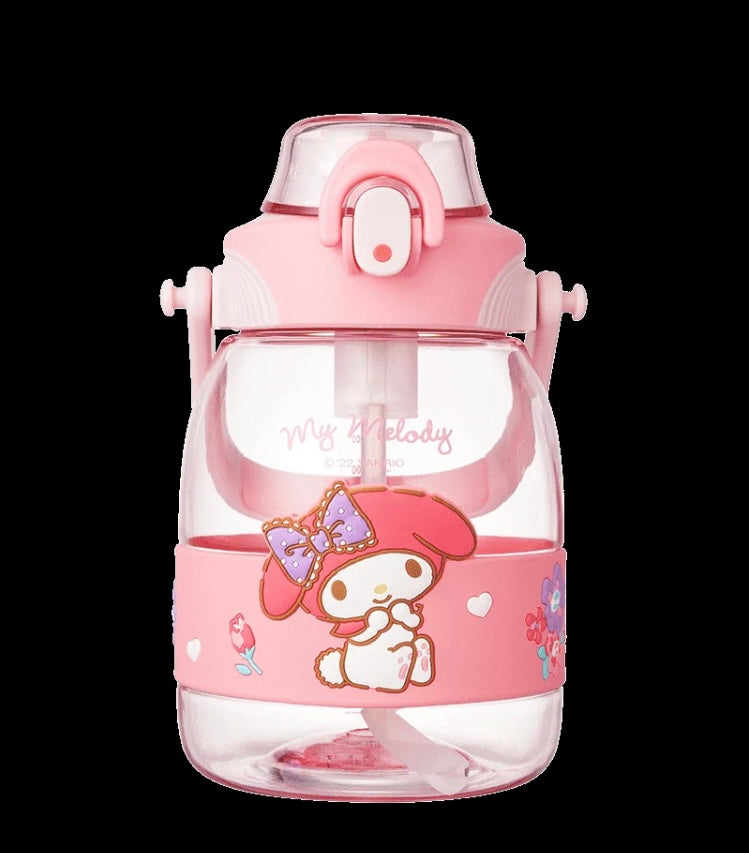Sanrio 1200ml Big Water Bottle with Straw My Melody Kuromi Cinnamoroll Pochacco - for Cool Water KawaiiGiftLand