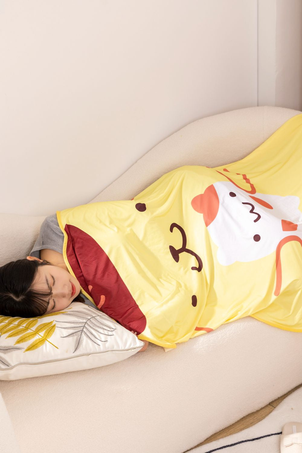 Sanrio Summer Cool Feeling & Felt Blanket | My Melody Kuromi Cinnamoroll Pompompurin - 145x90cm KawaiiGiftLand