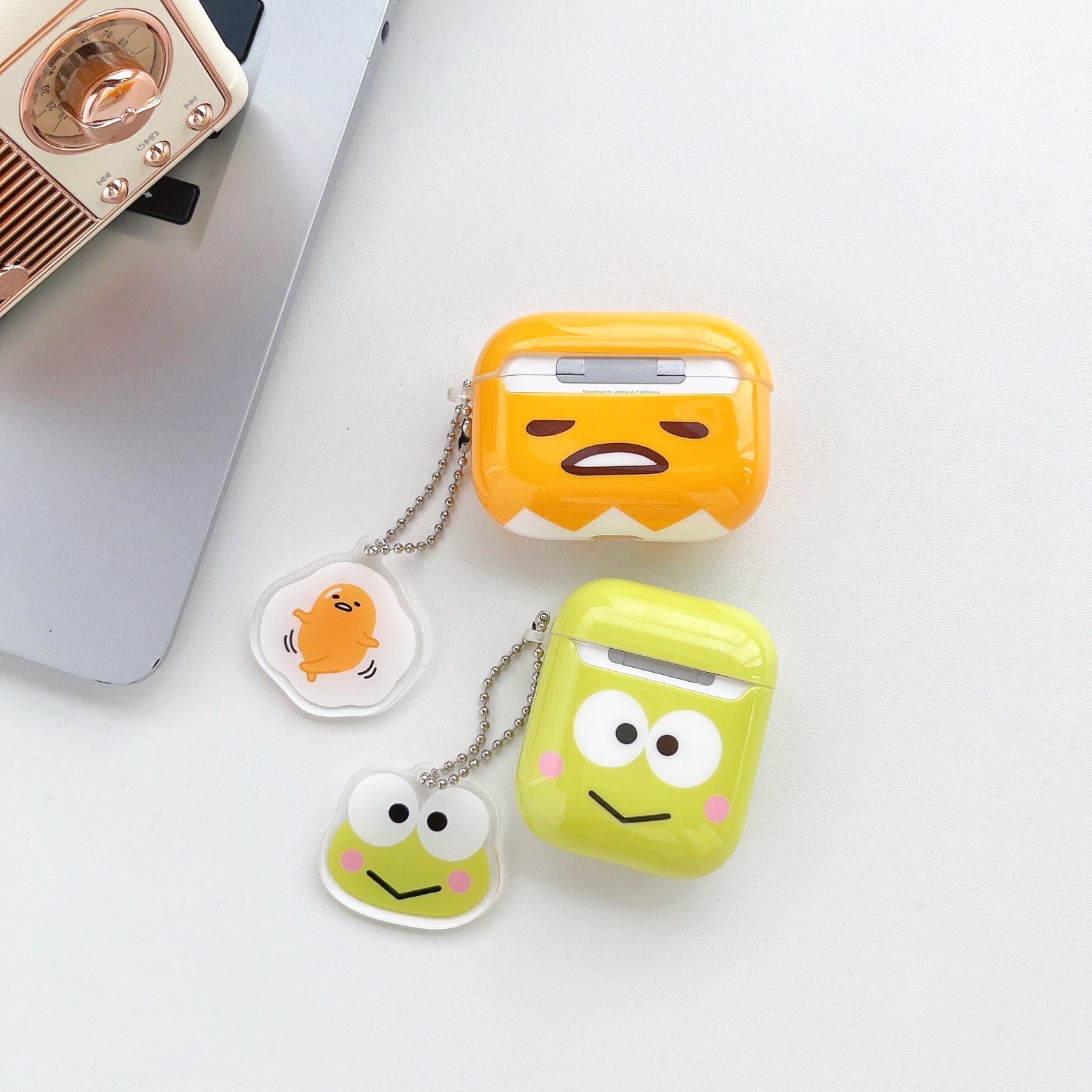 Japanese Cartoon Keroppi Gudetama Simple Big Head AirPods AirPodsPro AirPods3 Case KawaiiGiftLand