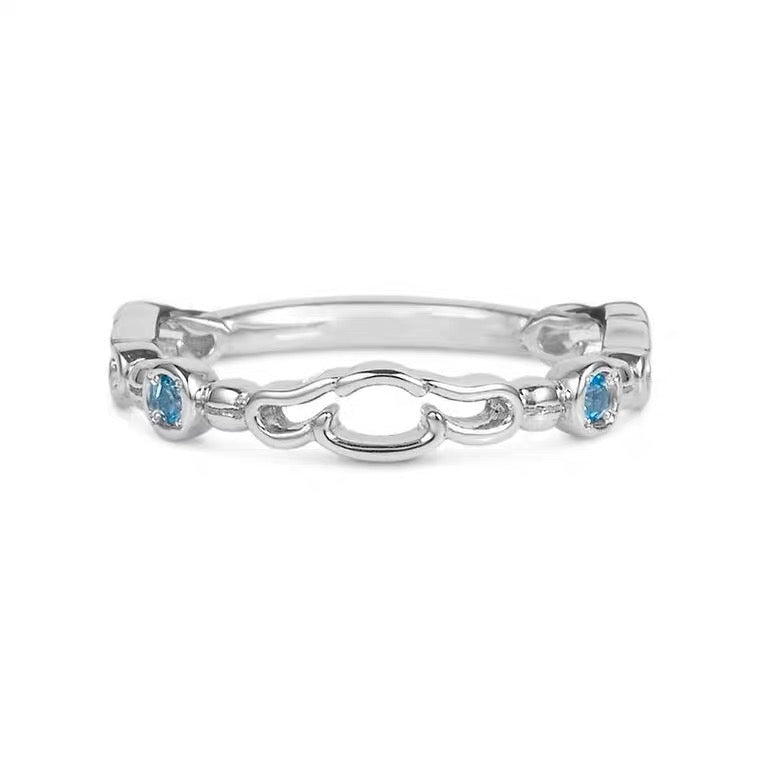 Sanrio Cinnamoroll with Blue Stone 925 Sterling Silver Ring with Ring Box KawaiiGiftLand