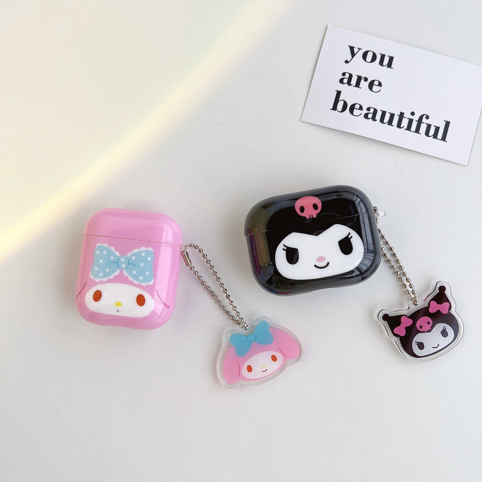 Japanese Cartoon My Melody Kuromi Simple Big Head AirPods AirPodsPro AirPods3 Case KawaiiGiftLand