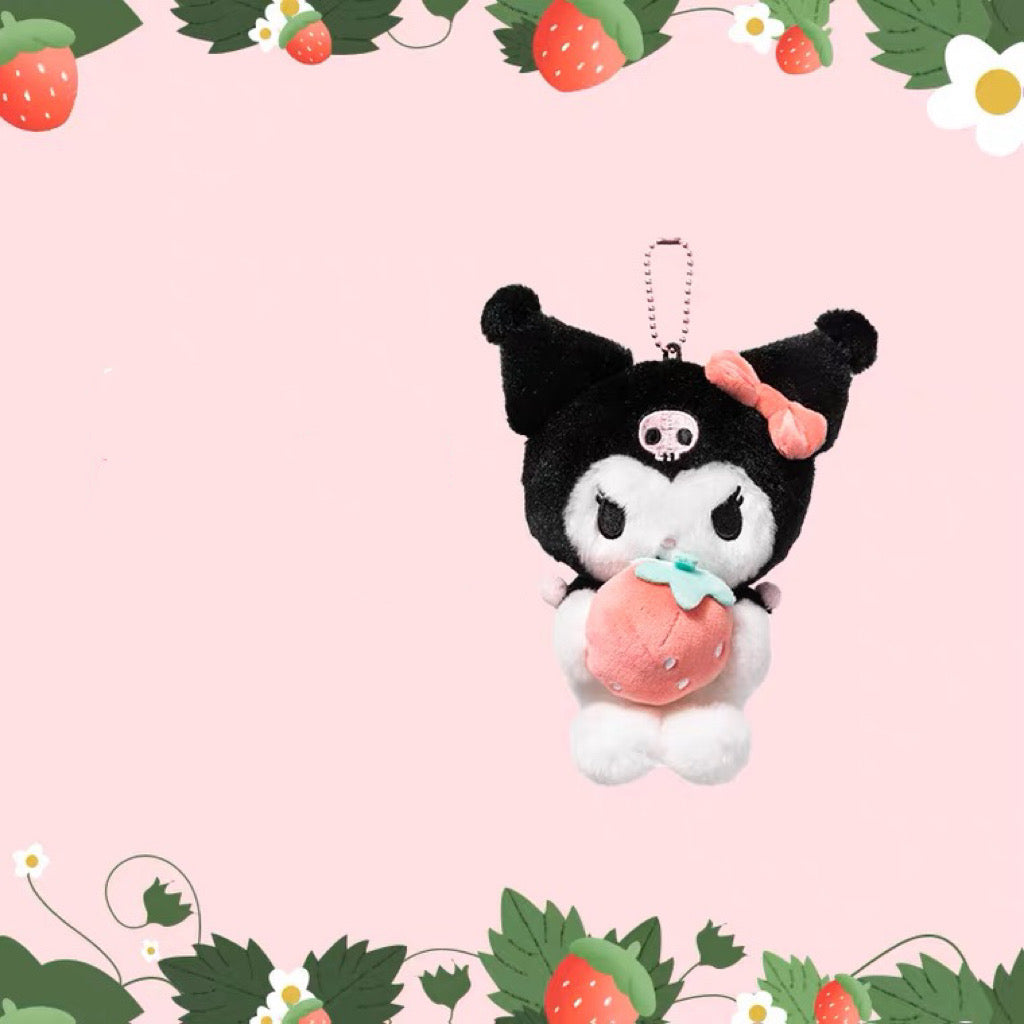 Sanrio Strawberry Mini Plush Keychain | My Melody Kuromi Cinnamoroll Pochacco - Bag Charm KawaiiGiftLand