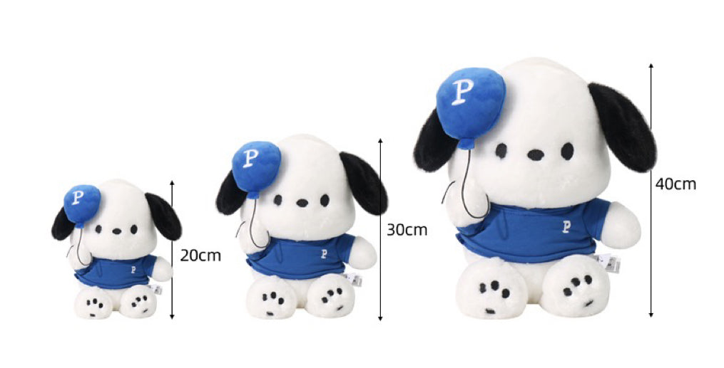 Sanrio Pochacco Blue & Red Balloon Plush Doll | 40cm 30cm 20cm - Girlfriend Children Gift KawaiiGiftLand