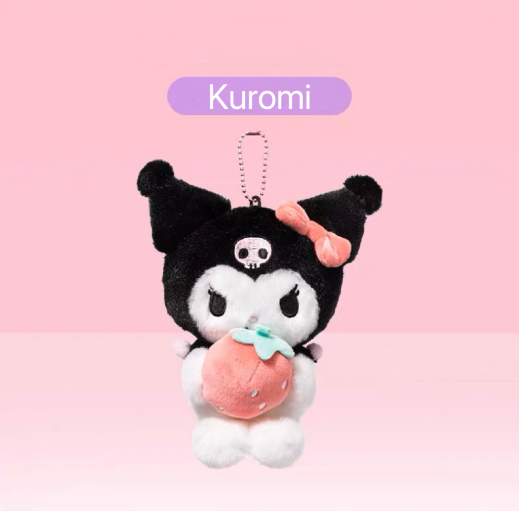 Sanrio Strawberry Mini Plush Keychain | My Melody Kuromi Cinnamoroll Pochacco - Bag Charm KawaiiGiftLand