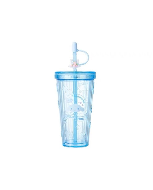 Sanrio Gittler Star Summer Cup My Melody Kuromi Cinnamoroll Pochacco Pompompurin Plastic Water Bottle with Straw for Cool Drink Lovely Cup KawaiiGiftLand