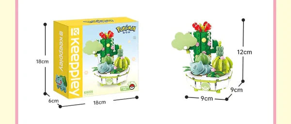 Pokemon Bulbasaur Flowerpot Potted Plant Building Blocks Toy Collections KawaiiGiftLand