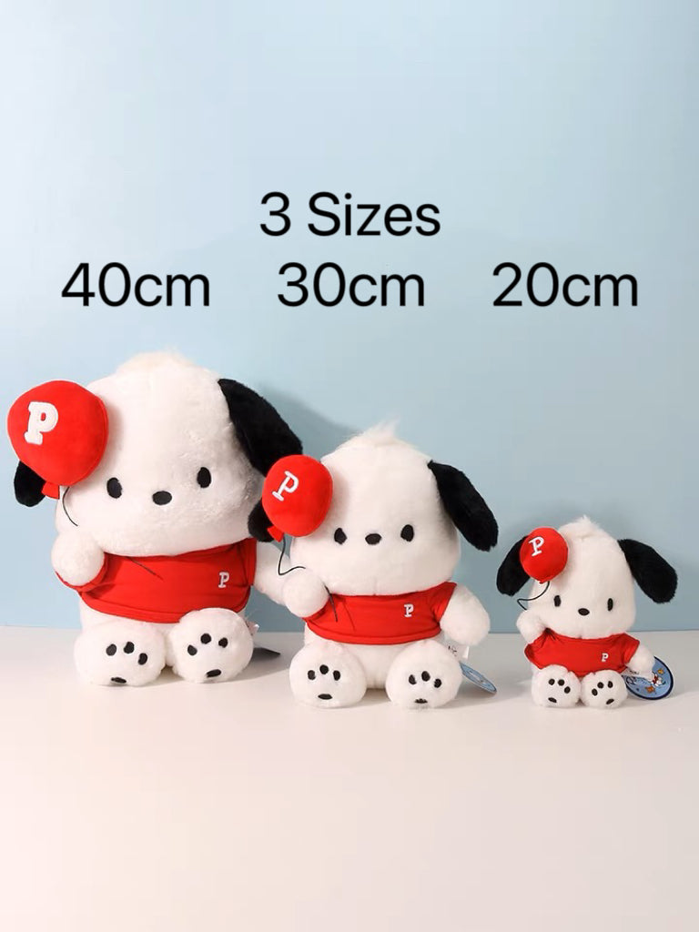 Sanrio Pochacco Blue & Red Balloon Plush Doll | 40cm 30cm 20cm - Girlfriend Children Gift KawaiiGiftLand