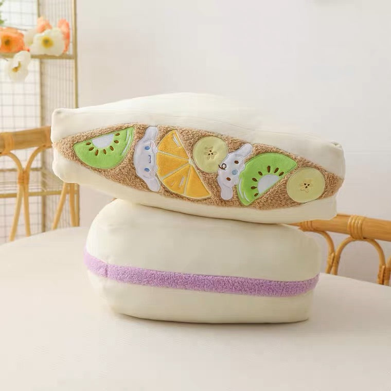Sanrio Japan Fruit Sandwich Cushion | My Melody Kuromi Cinnamoroll - 14x40x28cm KawaiiGiftLand