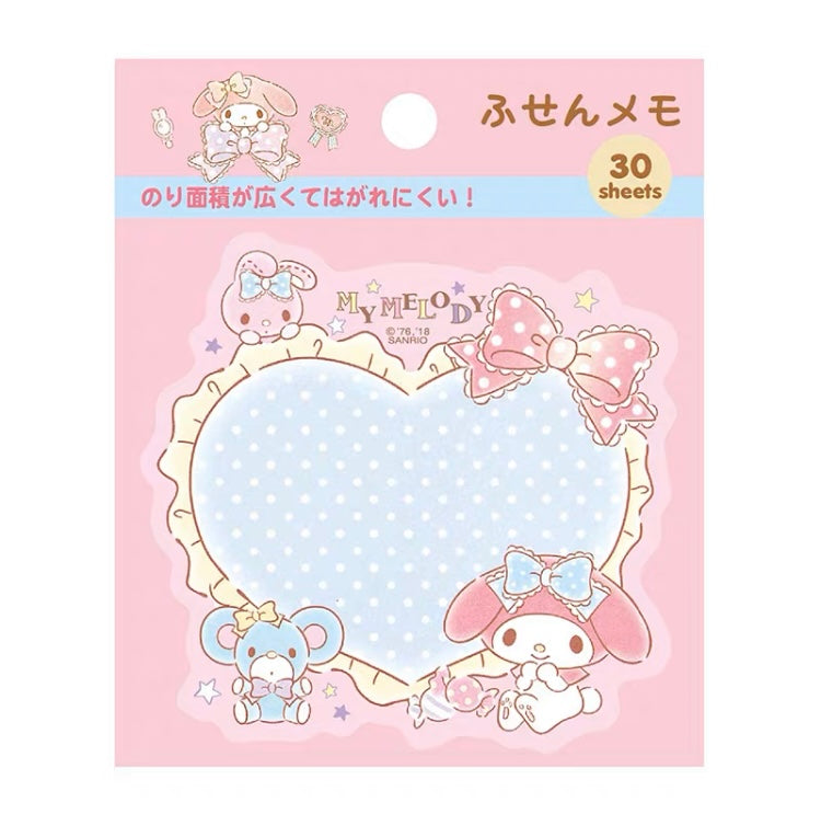 Sanrio Japan Mini Memo Pad Part 2 | Hello Kitty My Melody Kuromi Little Twin Stars Cinnamoroll Pompompurin Pochacco Keroppi Gudetama - 30Sheets KawaiiGiftLand